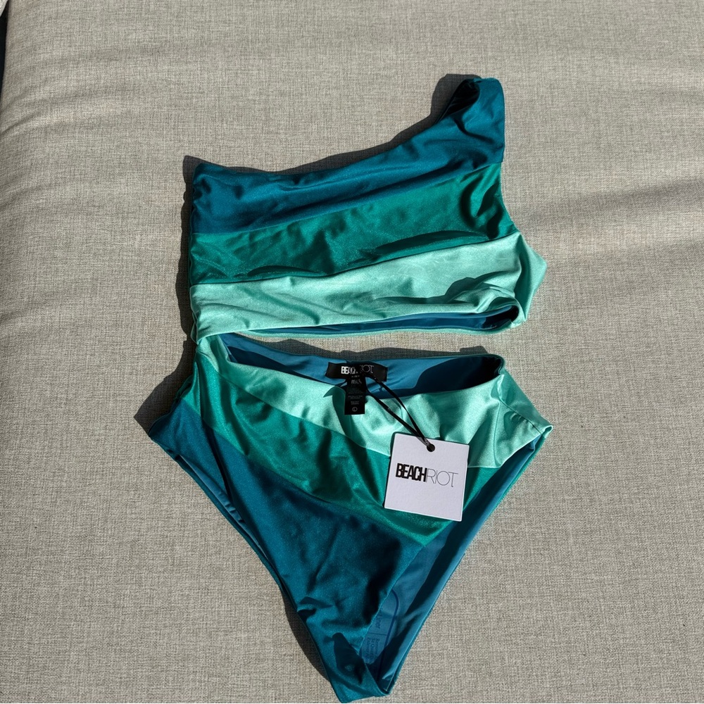 Beach Riot Teal Ombre Bikini Set